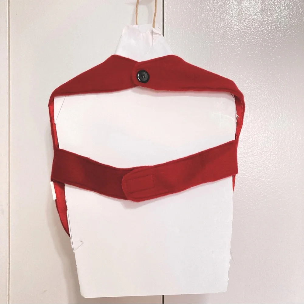 Merry Christmas Red and White Soft  Dog Jacket with Velcro Strap Closure Lined